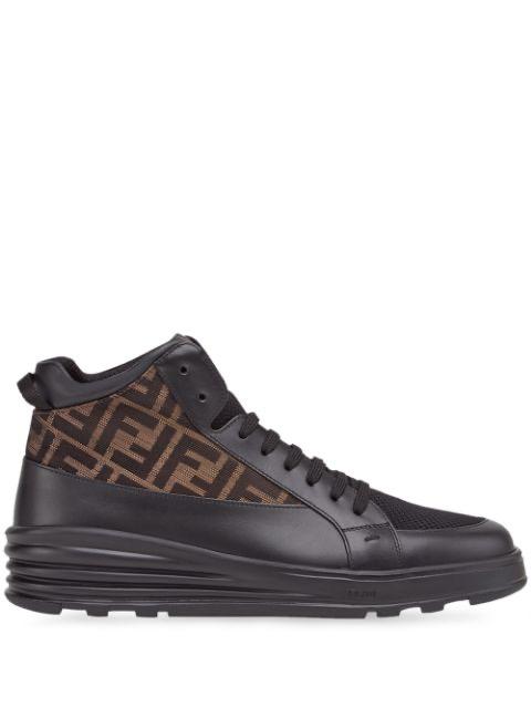 Fendi jacquard FF logo high-top sneakers